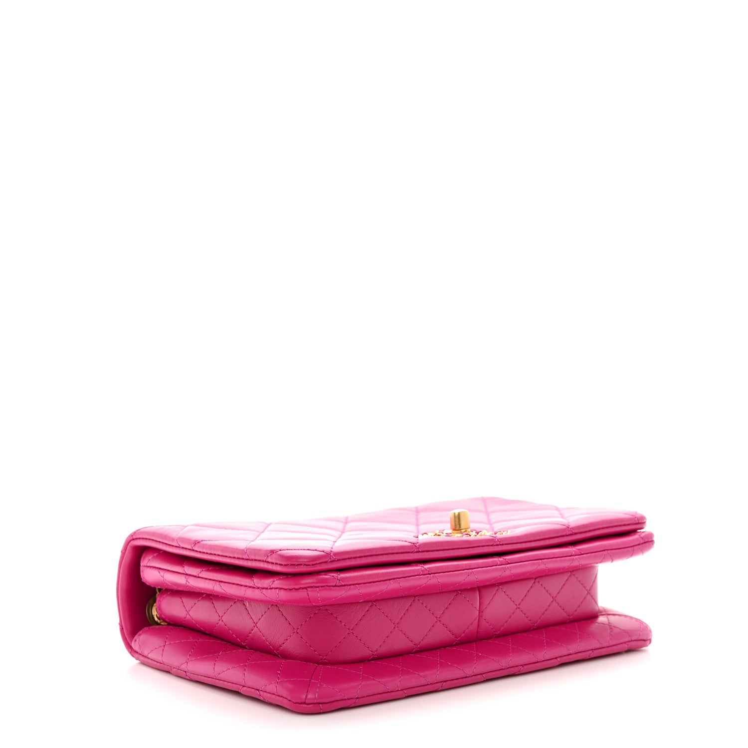Chanel Lambskin Quilted On And On Small Chain Flap Fuchsia 4 of 11