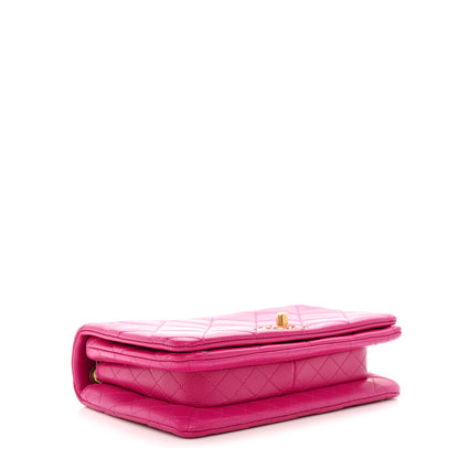 Chanel Lambskin Quilted On And On Small Chain Flap Fuchsia 4 of 11