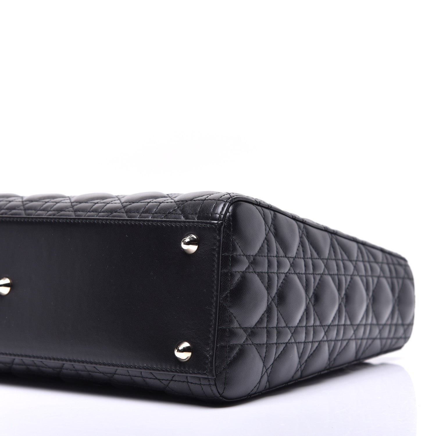 Christian Dior Lambskin Cannage Large Lady Dior Black 9 of 10