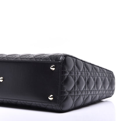 Christian Dior Lambskin Cannage Large Lady Dior Black 9 of 10