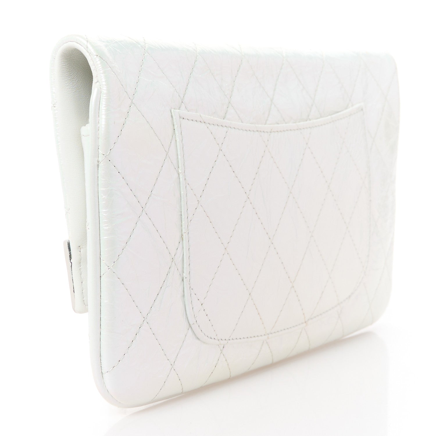 Chanel Iridescent Aged Calfskin Quilted Small 31 Pouch White 3 of 11