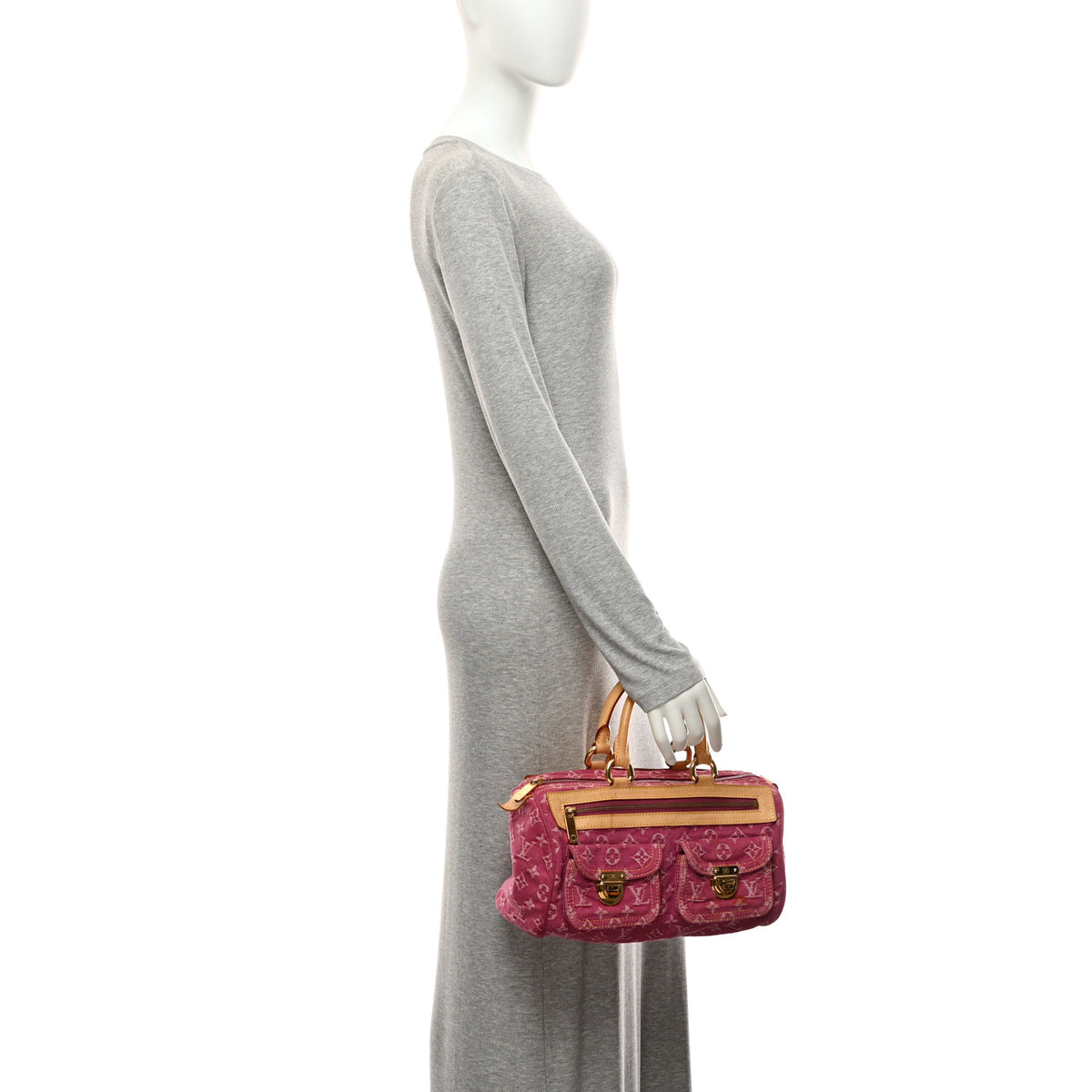 Louis Vuitton Monogram Denim Neo Speedy Fuchsia 2 of 14