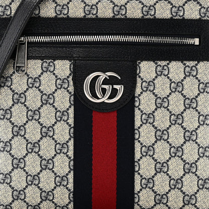 Gucci GG Supreme Monogram Textured Dollar Calfskin Web Small Ophidia Messenger Bag Beige Blue 7 of 9