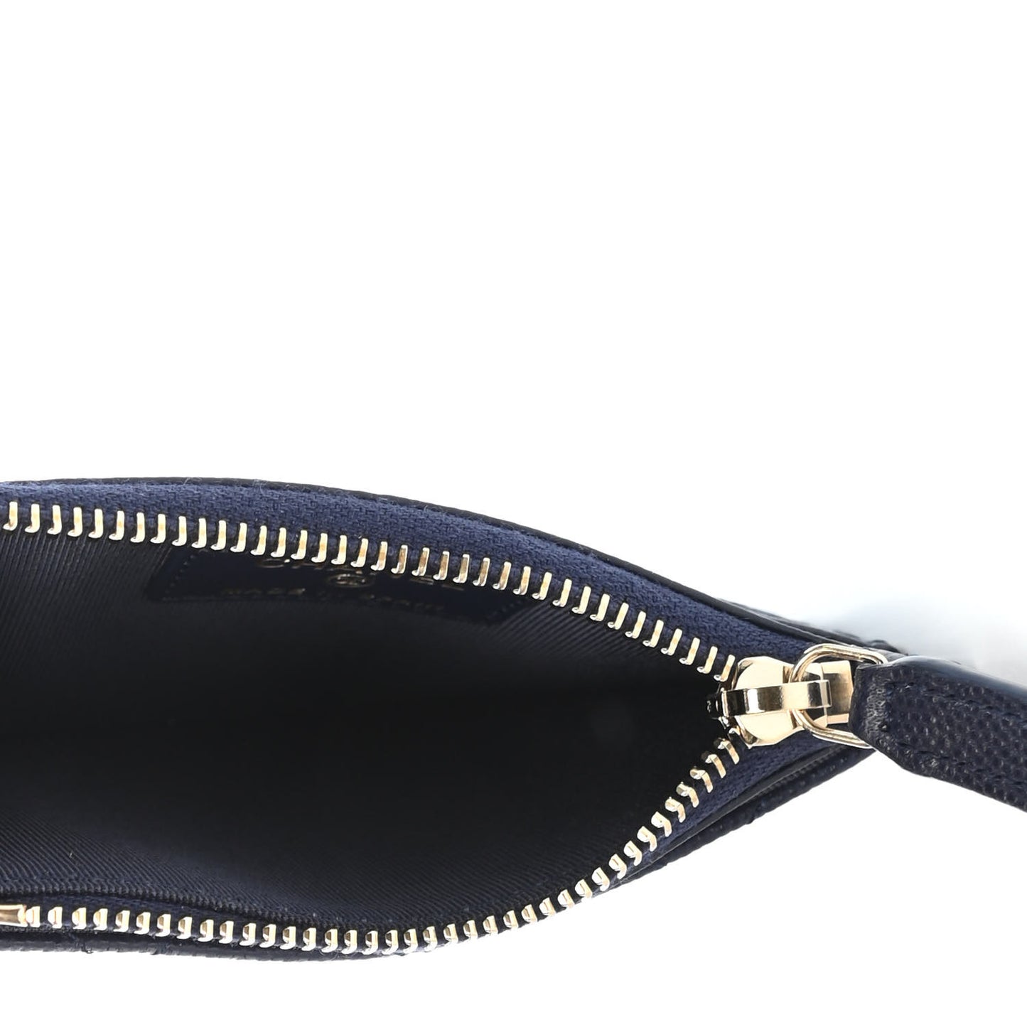 Caviar Quilted CC Zip Card Holder Navy