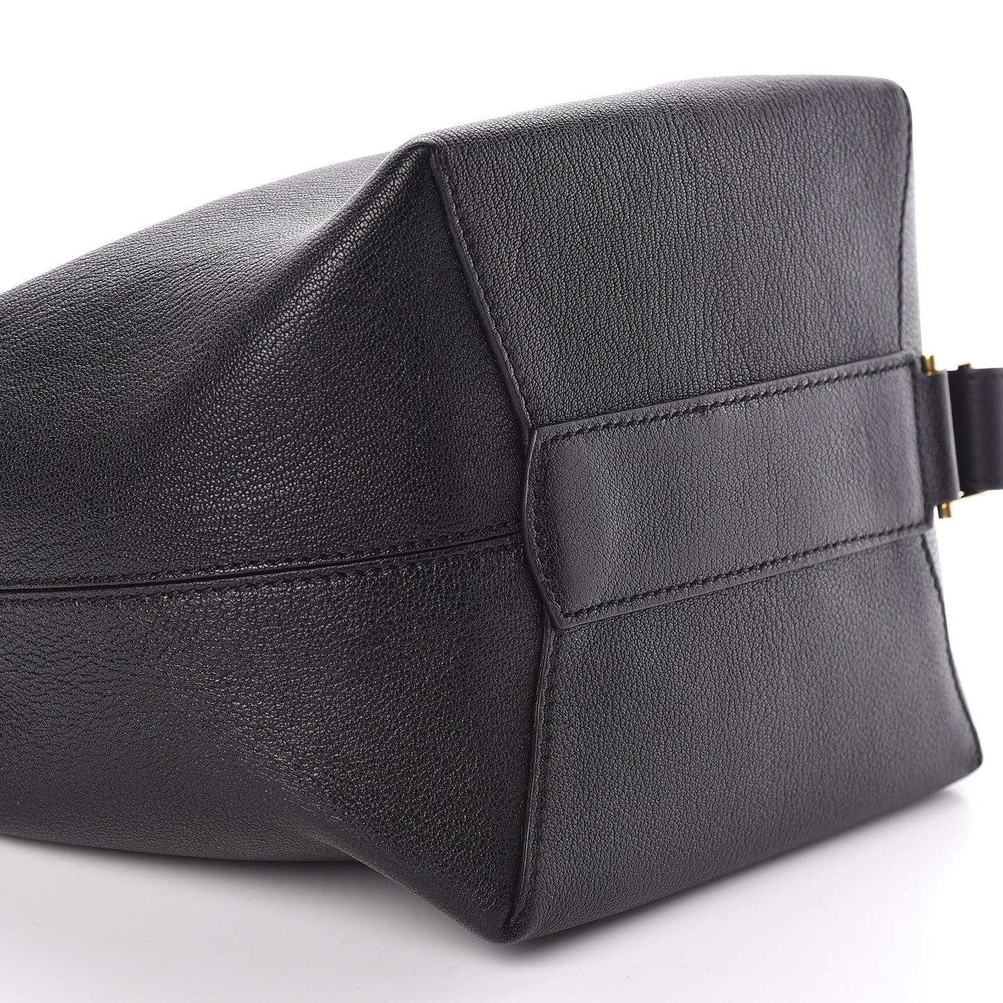Grained Calfskin GV Bucket Bag Black