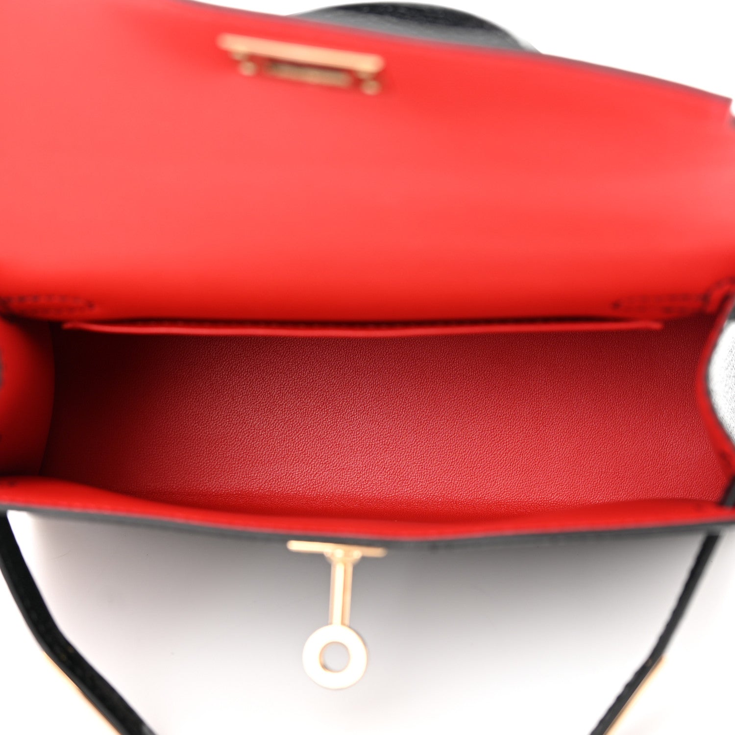 Hermes Chevre Mysore Horseshoe Mini Kelly Sellier 20 Black Rouge De Coeur 5 of 13