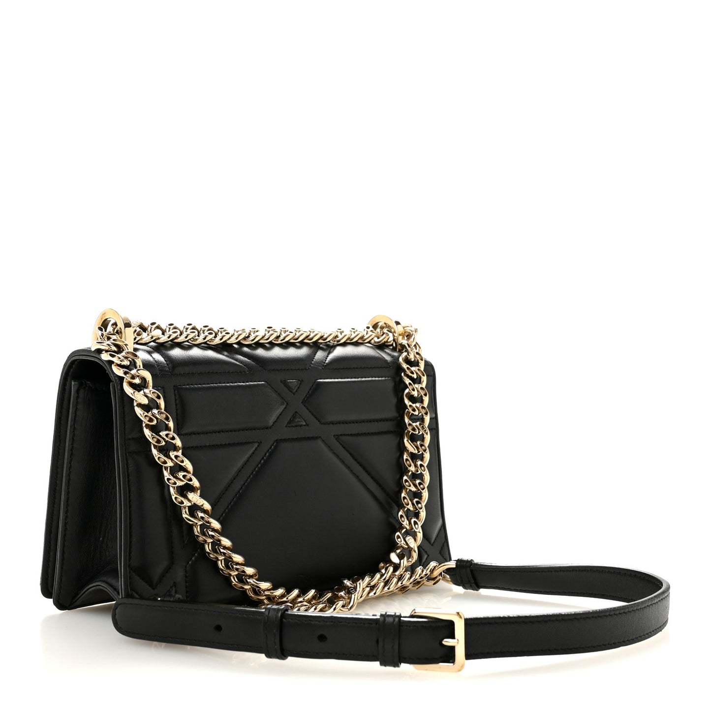 Calfskin Small Diorama Flap Bag Black