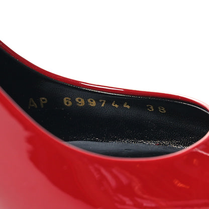 Saint Laurent Patent Calfskin Zoe 105 Slingback Pump 38 Red 6 of 9