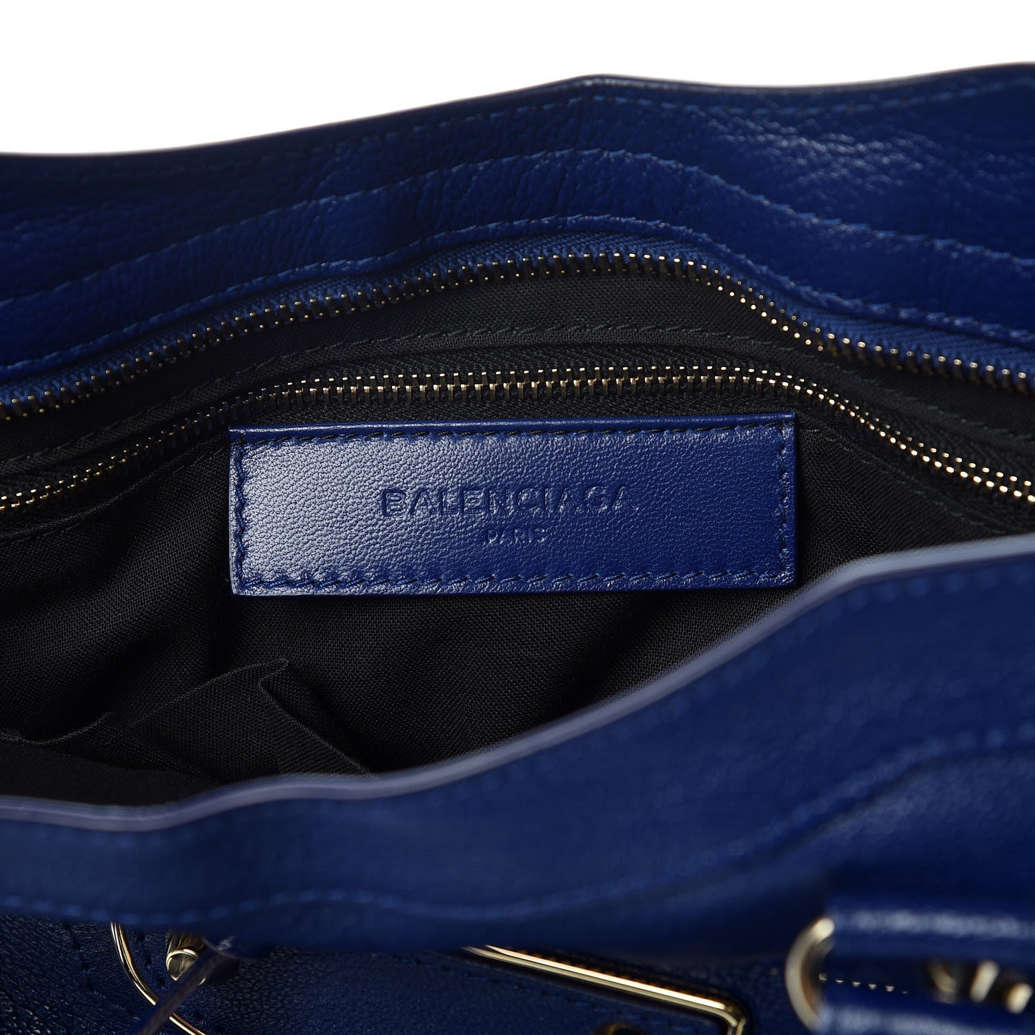 Balenciaga Chevre Gold Metallic Edge Hardware City Bleu Roi 6 of 9