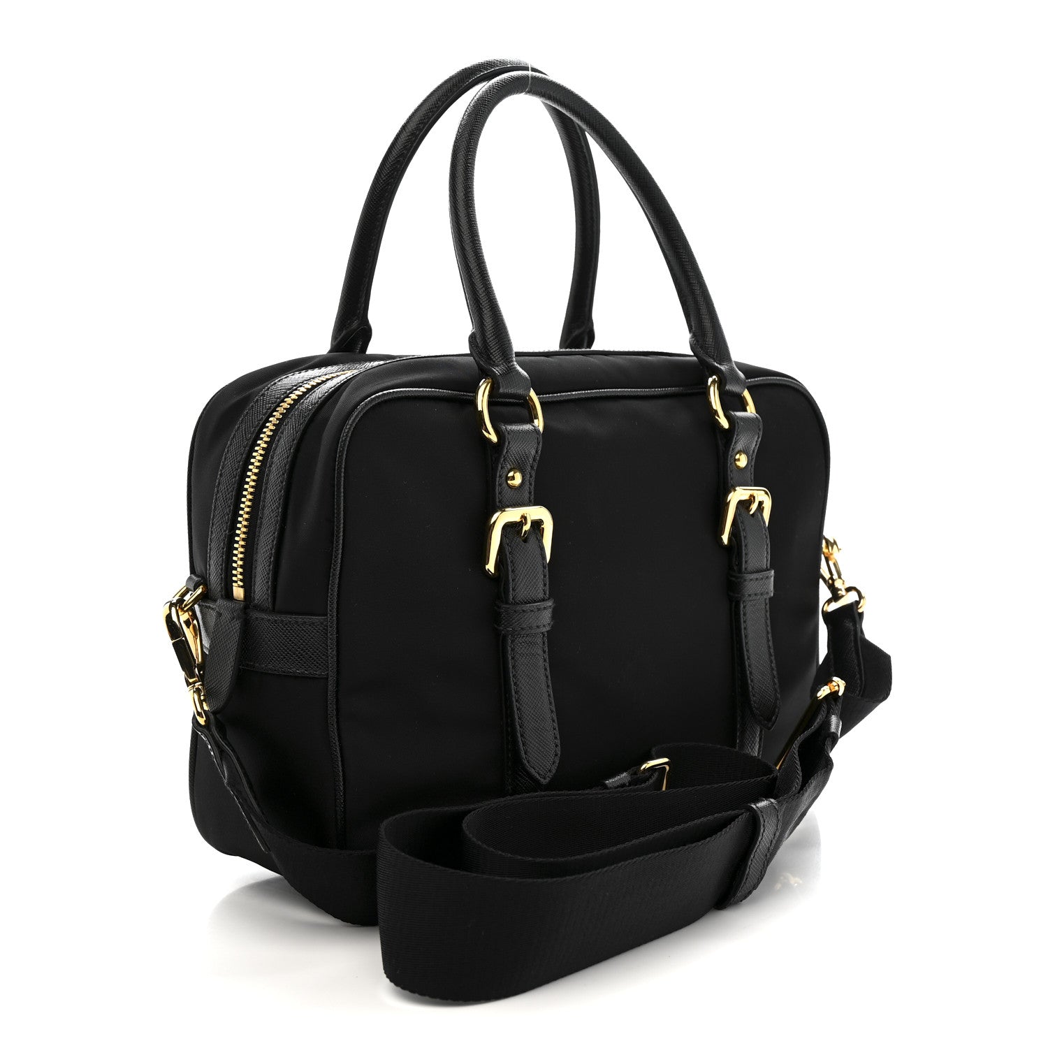 Prada Tessuto Nylon Saffiano Bauletto Black 3 of 10