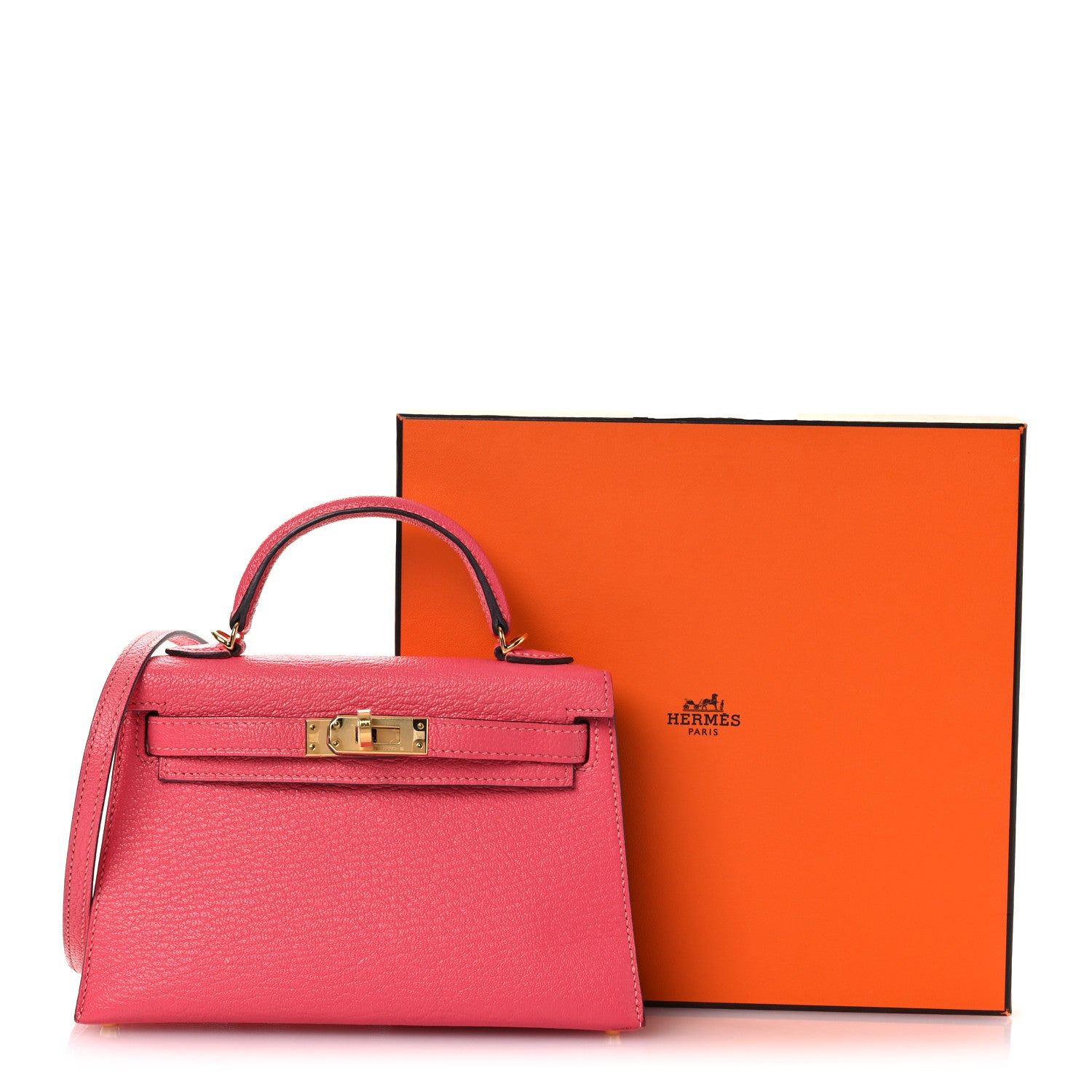 Hermes Chevre Mysore Mini Kelly Sellier 20 Rose Lipstick 14 of 14