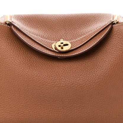 Hermes Taurillon Clemence Lindy 26 Gold 8 of 10