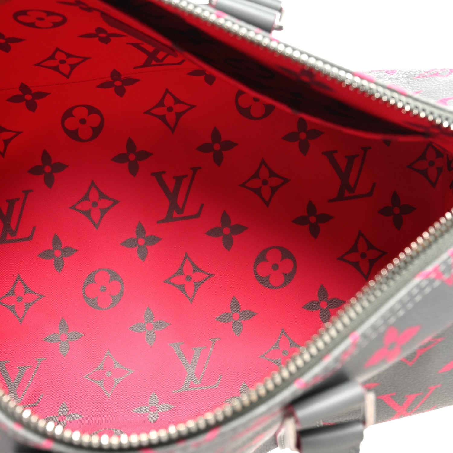 Louis Vuitton Monogram Glow Up Keepall Bandouliere 35 Grey Pink 5 of 9