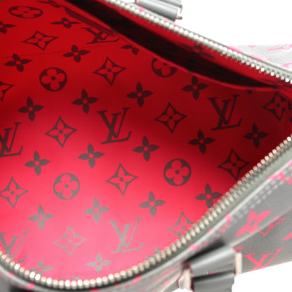 Louis Vuitton Monogram Glow Up Keepall Bandouliere 35 Grey Pink 5 of 9