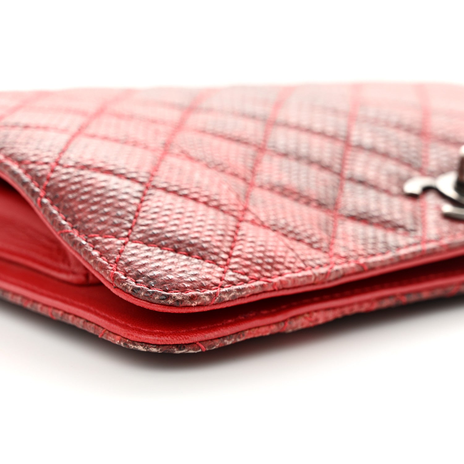 Chanel Karung Quilted Clutch Flap Red 9 of 13