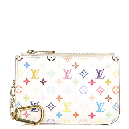 Louis Vuitton Monogram Multicolor Key Pouch White Litchi 1 of 7