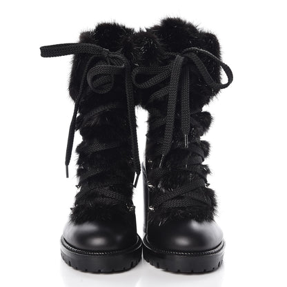Christian Louboutin Nappa Fox Fur Fanny 70 Ankle Boots 36 Black 2 of 8
