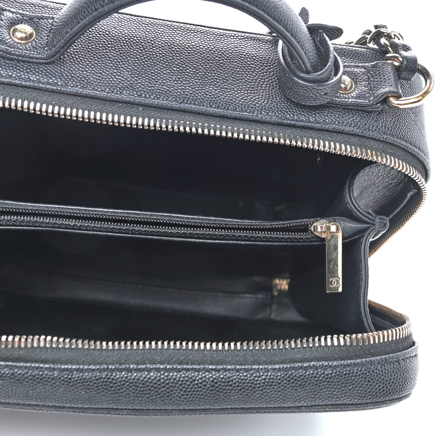 Chanel Caviar Quilted Medium CC Filigree Vanity Case Black 5 of 10