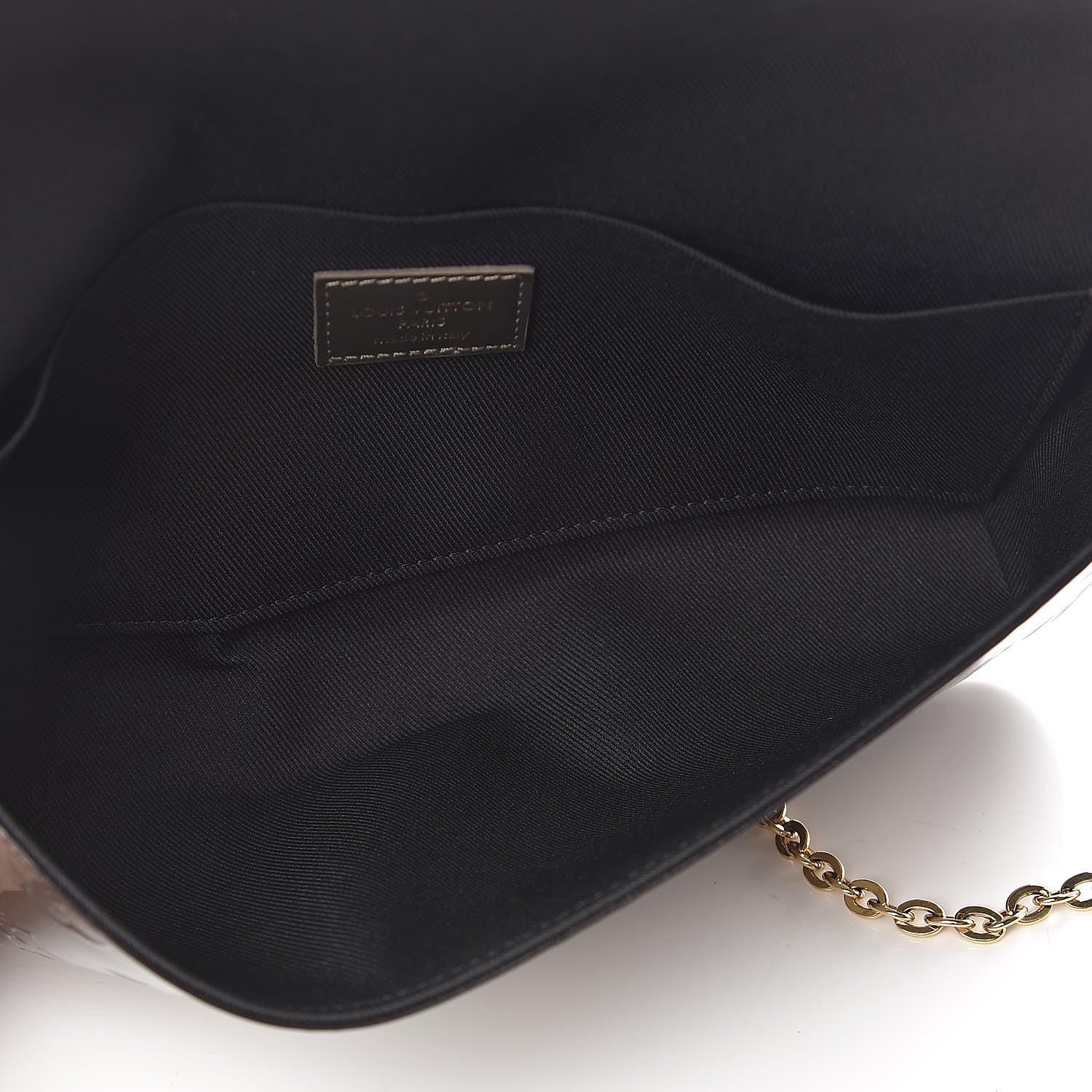 Louis Vuitton Vernis Felicie Pochette Chain Wallet Champagne Metallise 5 of 14