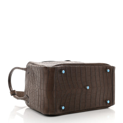 Hermes Matte Niloticus Crocodile Lindy 30 Chocolate 4 of 10