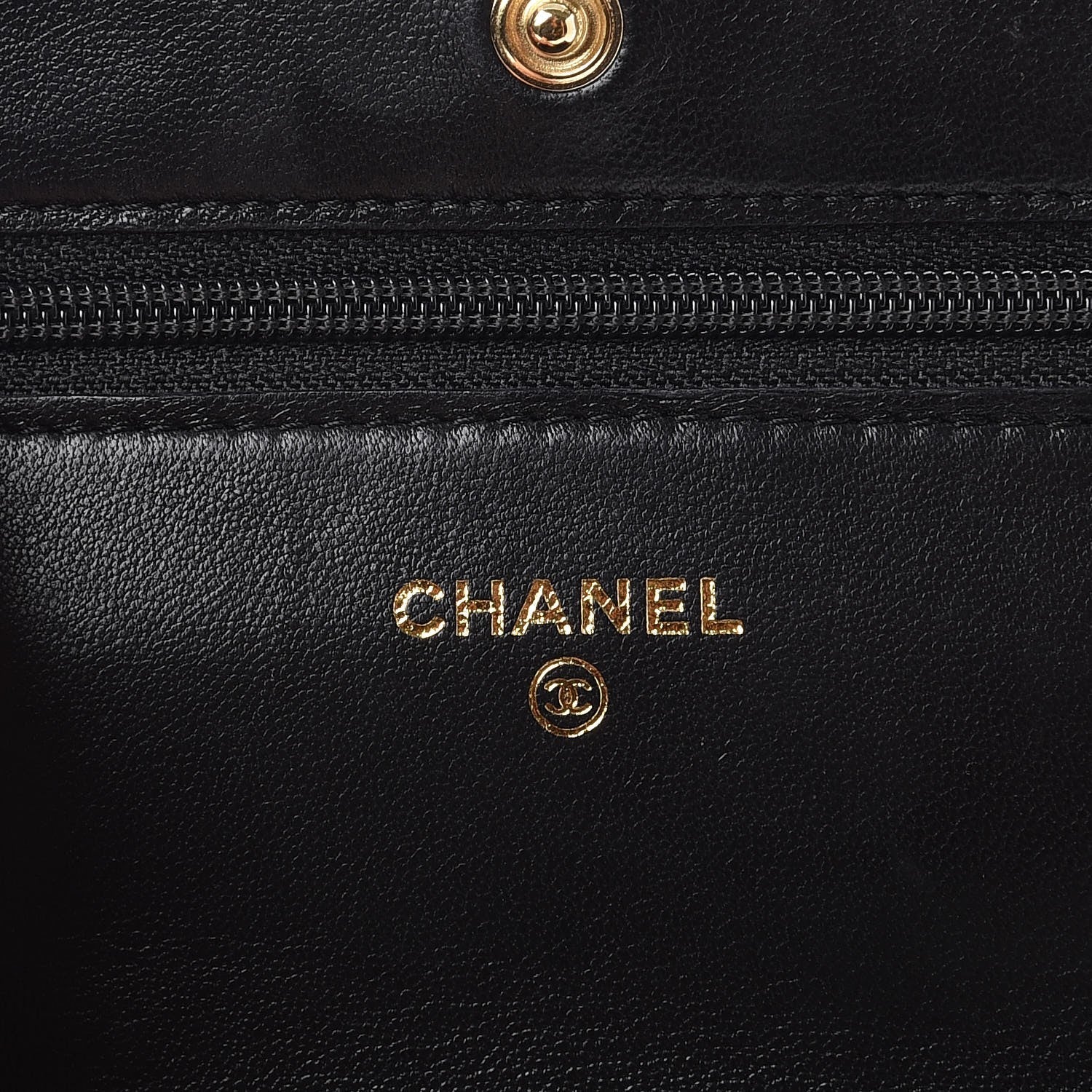 Chanel Lambskin Quilted Wallet On Chain WOC Black 5 of 9