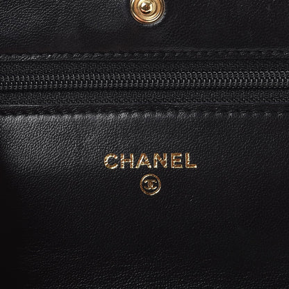 Chanel Lambskin Quilted Wallet On Chain WOC Black 5 of 9