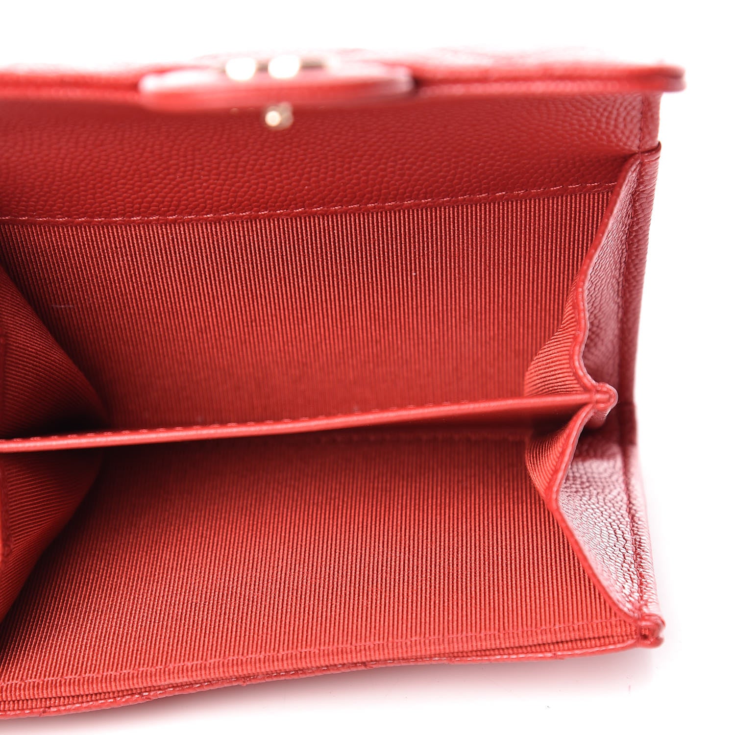 Chanel Caviar Quilted Flap Card Holder Wallet Red 5 of 9