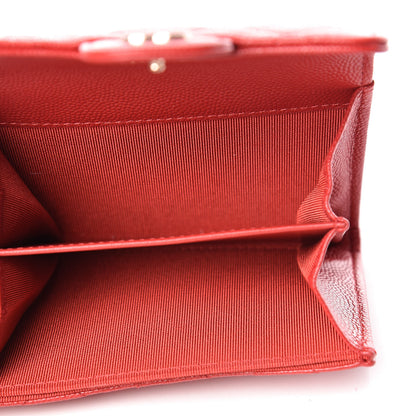 Chanel Caviar Quilted Flap Card Holder Wallet Red 5 of 9