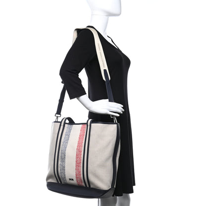 Christian Dior HOMME Oblique Canvas Grained Calfskin Large Three-Tone Tote Beige 2 of 9