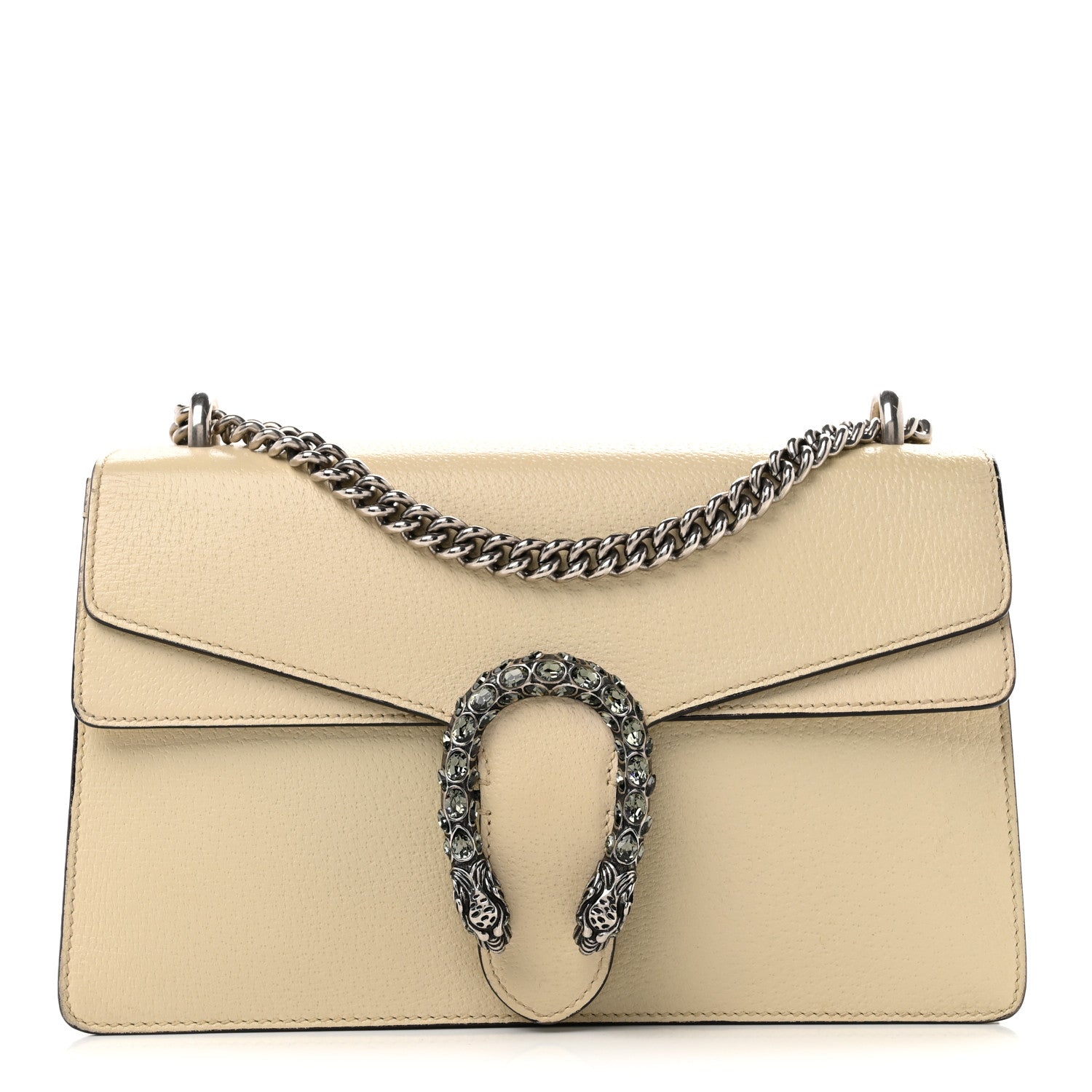 Gucci Textured Calfskin Crystal Small Dionysus Shoulder Bag Mystic White 1 of 15
