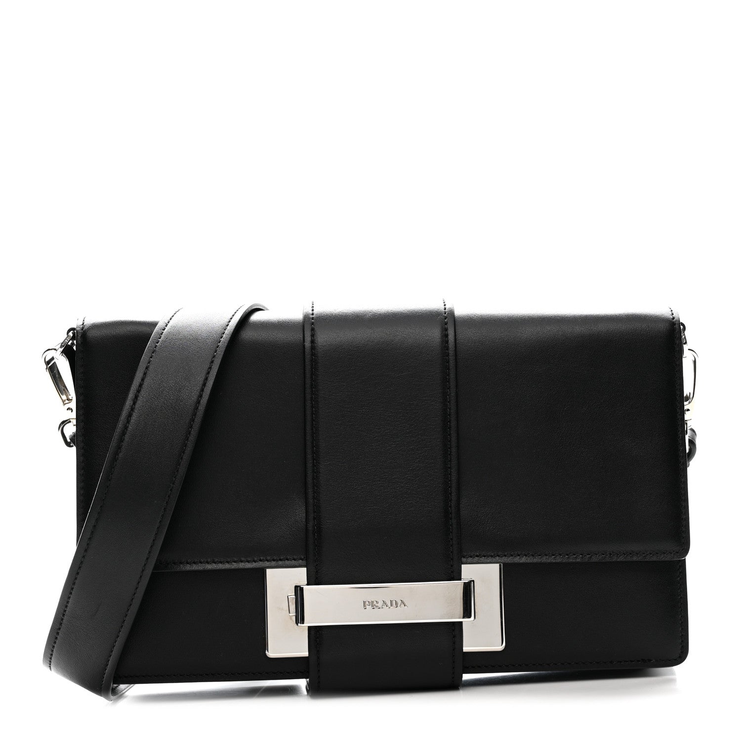 Prada City Calfskin Ribbon Bag Black 1 of 11