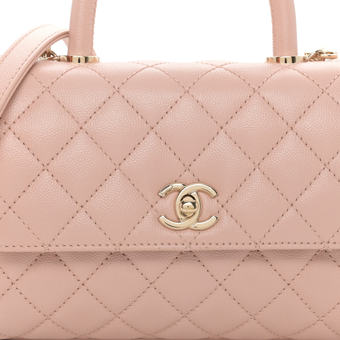 Caviar Quilted Mini Coco Handle Flap Light Pink