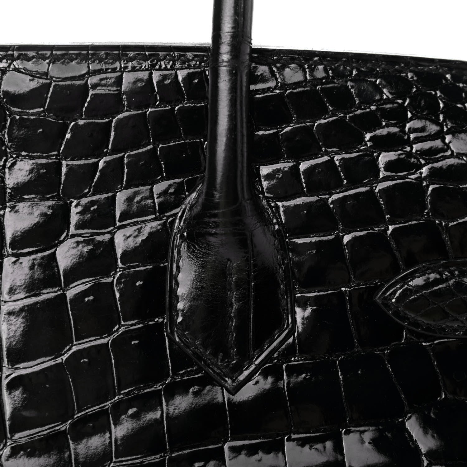 Hermes Shiny Niloticus Crocodile Birkin 30 Black 10 of 33
