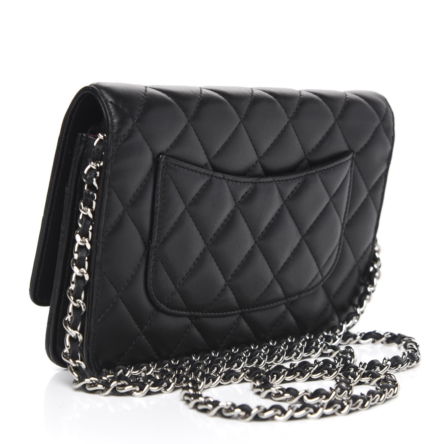 Chanel Lambskin Quilted Wallet On Chain WOC Black 3 of 13