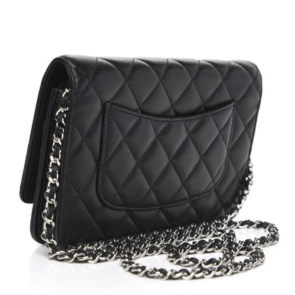 Chanel Lambskin Quilted Wallet On Chain WOC Black 3 of 13