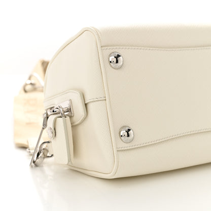 Prada Saffiano Lux Top Handle Crossbody Bag White 8 of 10