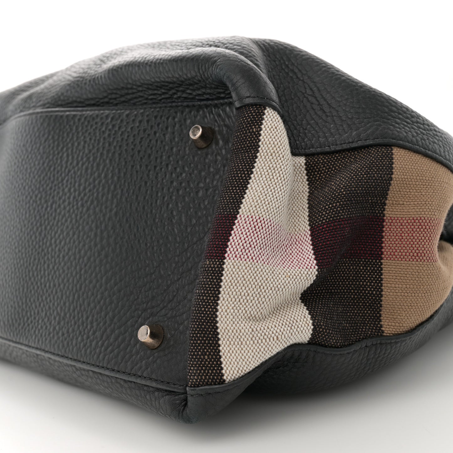 Grainy Calfskin House Check Medium Maidstone Black