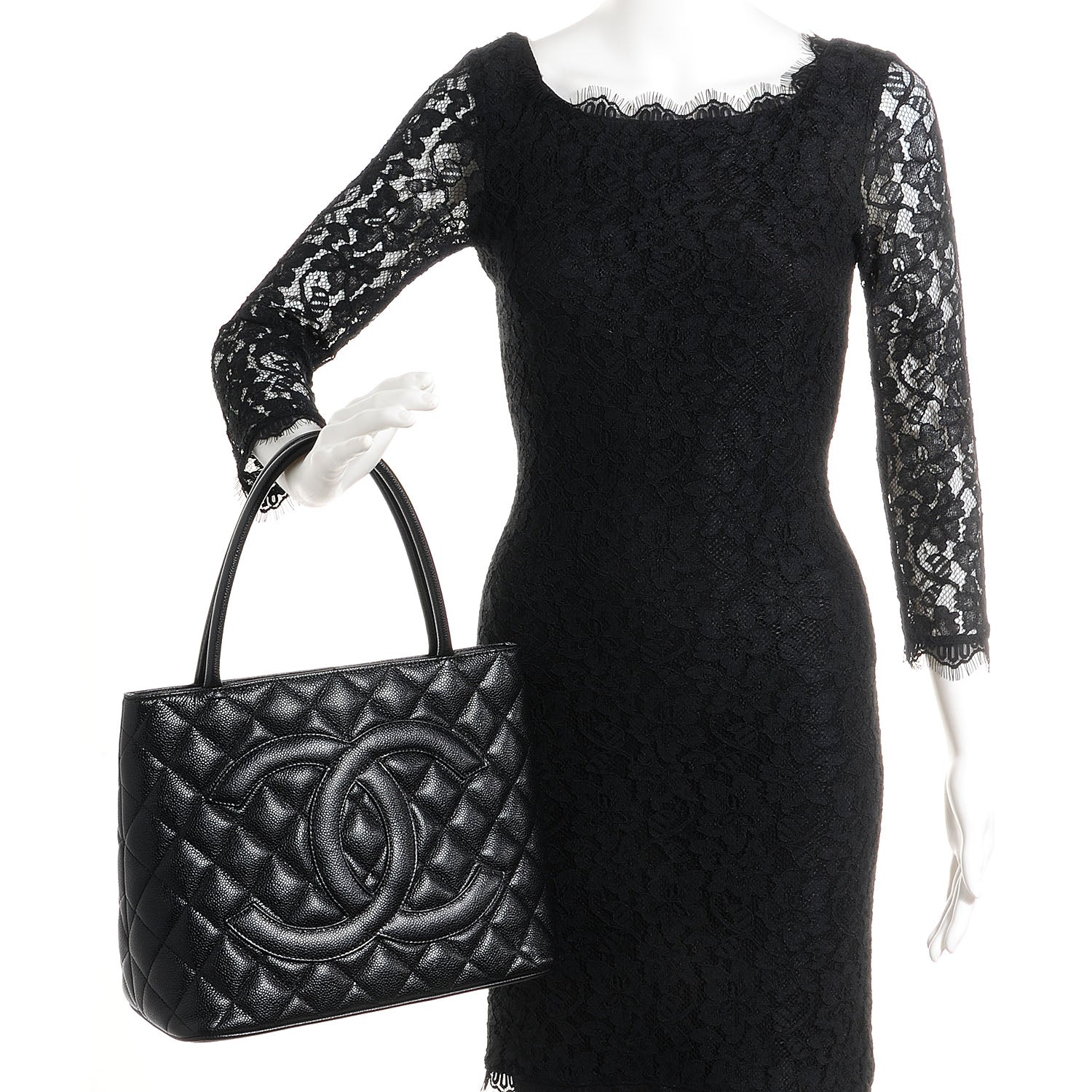 Chanel Caviar Medallion Tote Black 2 of 8