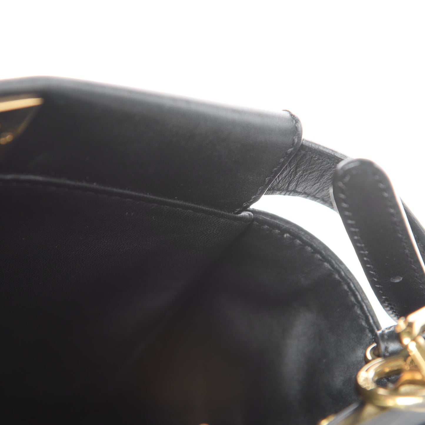 Vitello Morgan Shiny Nappa Medium Peekaboo Iconic Satchel Black
