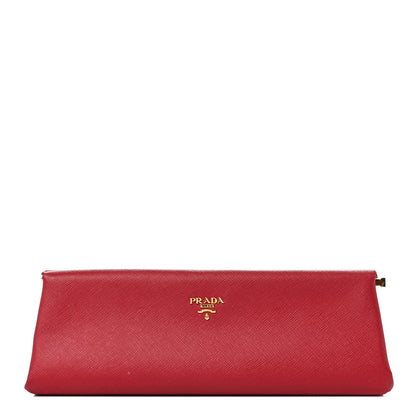 Prada Saffiano Lux East West Frame Clutch Fuoco 1 of 17
