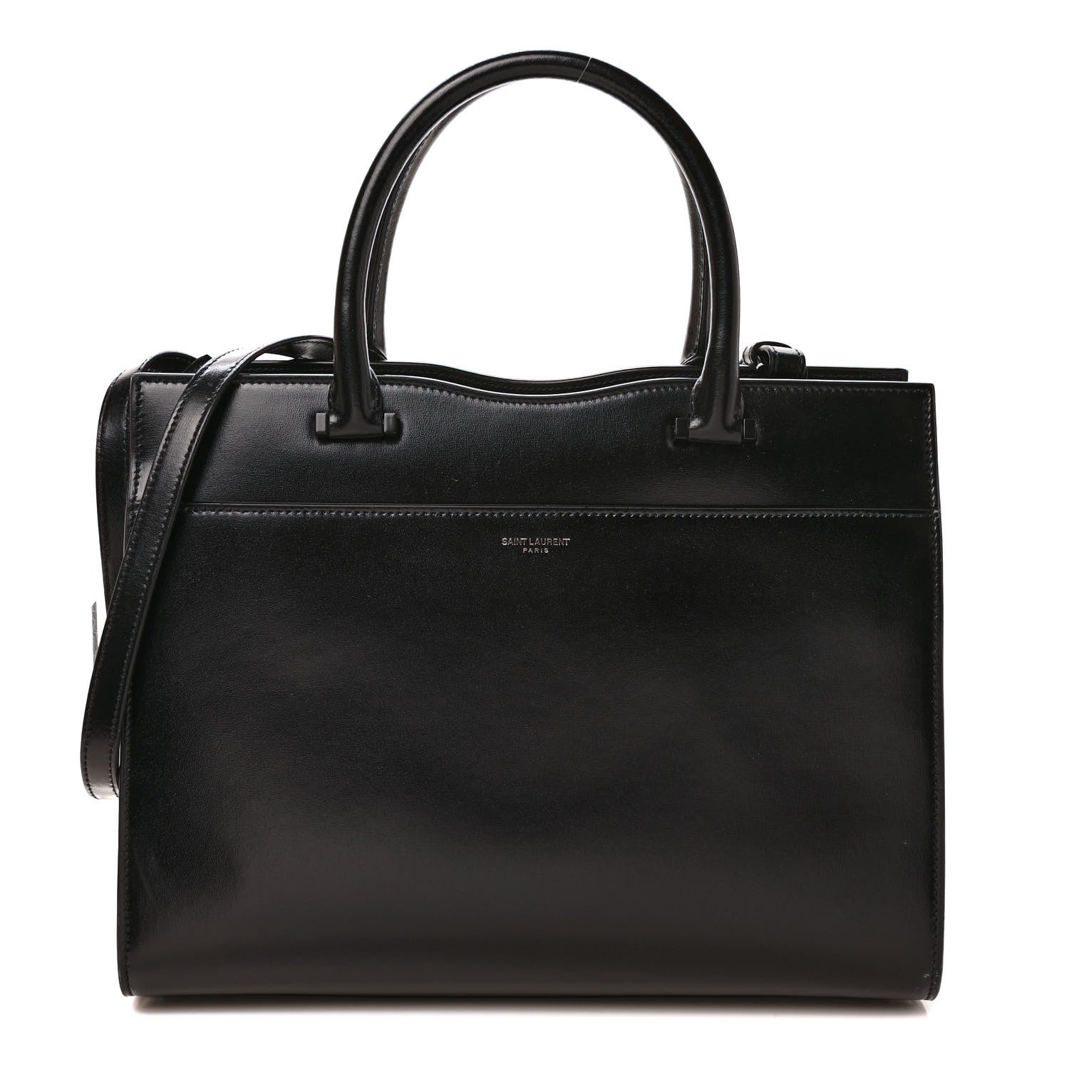 Saint Laurent Shiny Calfskin Medium Uptown Tote Black 1 of 10