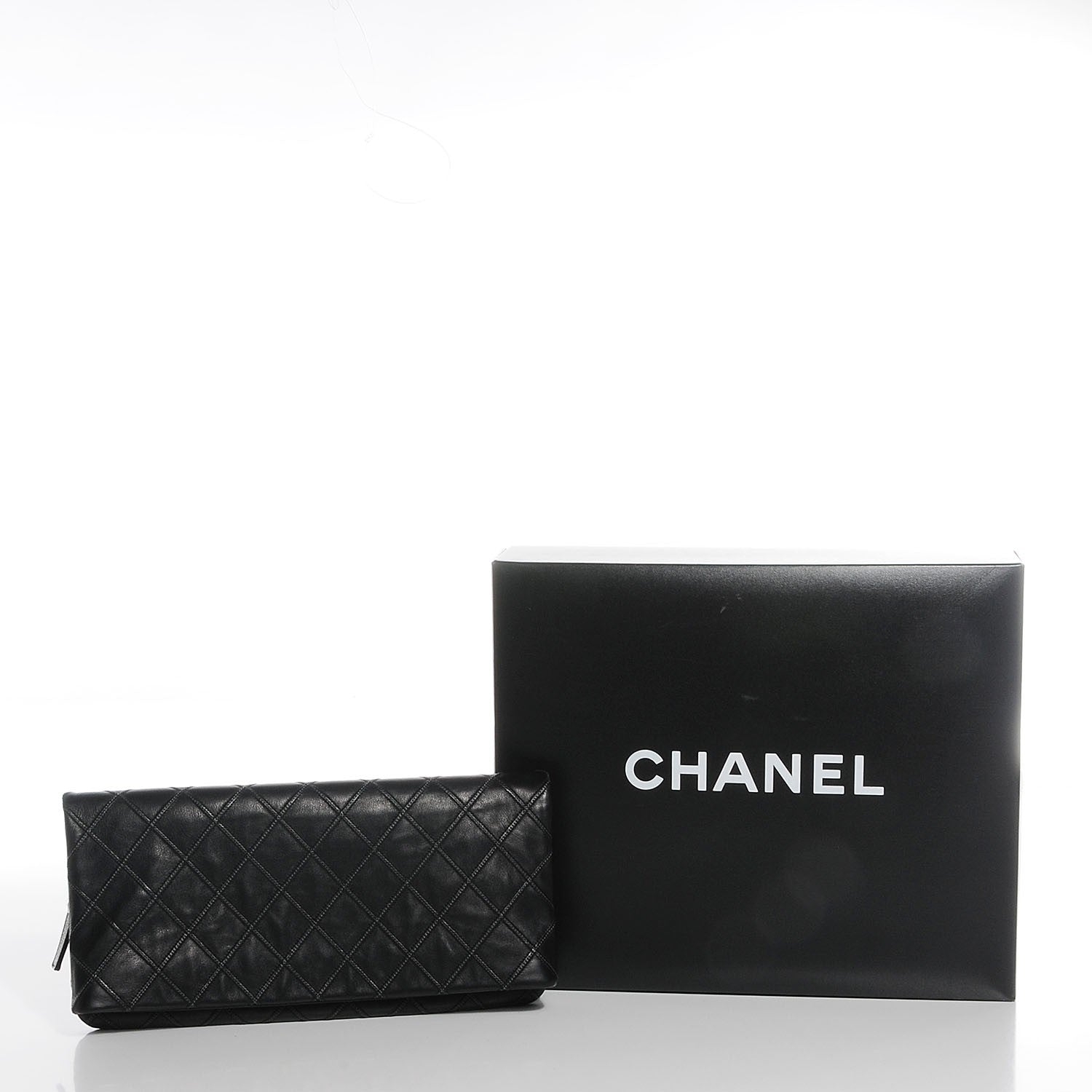 Chanel Calfskin Stitched Thin City Clutch Black 9 of 9
