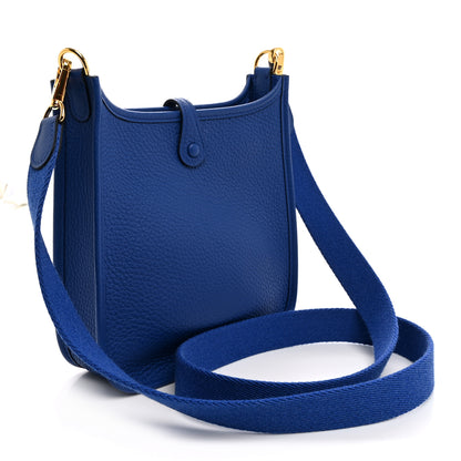Hermes Taurillon Clemence Evelyne TPM Bleu Royal 3 of 10