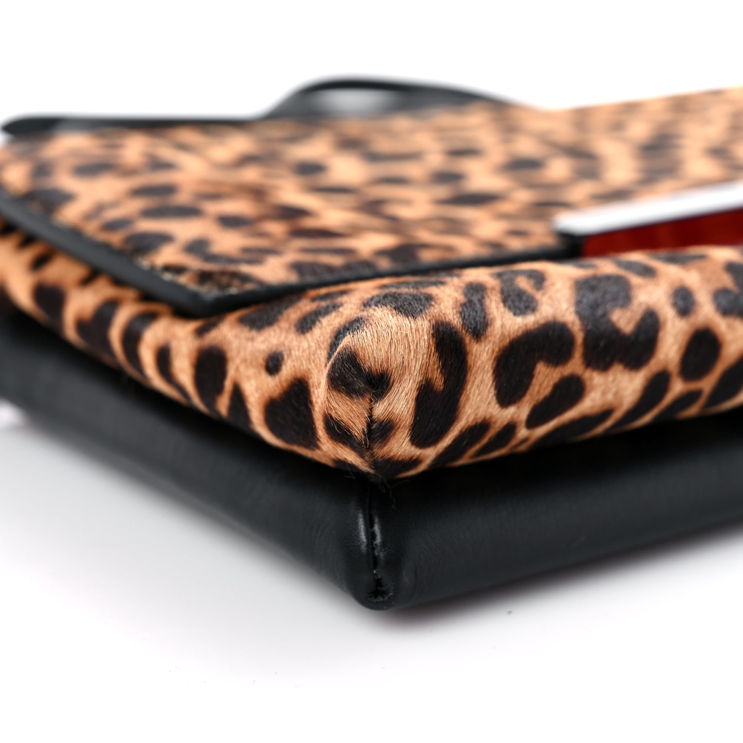 Pony Hair Leopard Print Rougissime Clutch