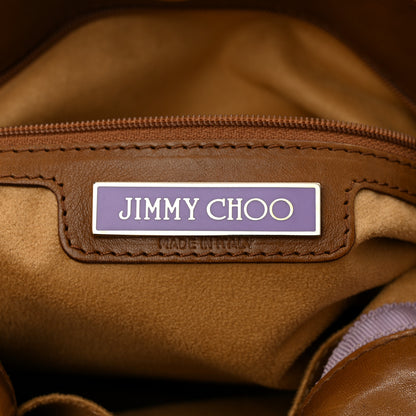 Jimmy Choo Suede Snakeskin Mahala Tote Brown Multicolor 6 of 9