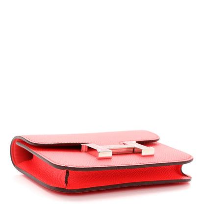 Hermes Epsom Enamel Constance Slim Wallet Rose Texas Rouge De Coeur 4 of 7