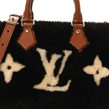 Louis Vuitton Shearling Monogram LV Ski Cozygram Speedy Bandouliere 25 Chocolate Cream 7 of 9