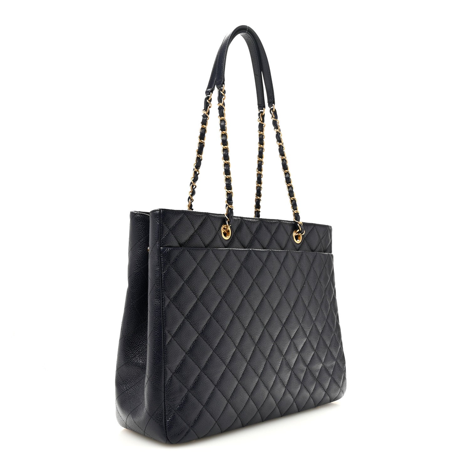 Chanel Caviar Quilted Large CC Shopping Tote Navy 3 of 12