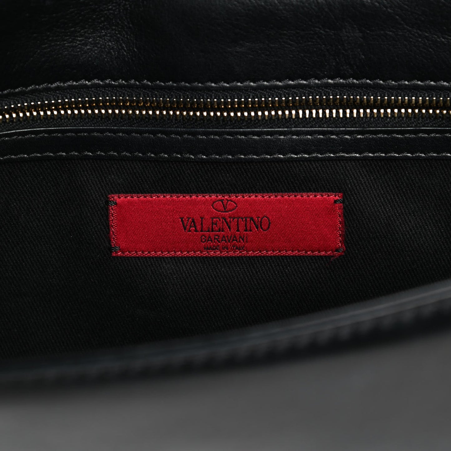 Vitello Medium Glam Lock Rockstud Flap Black