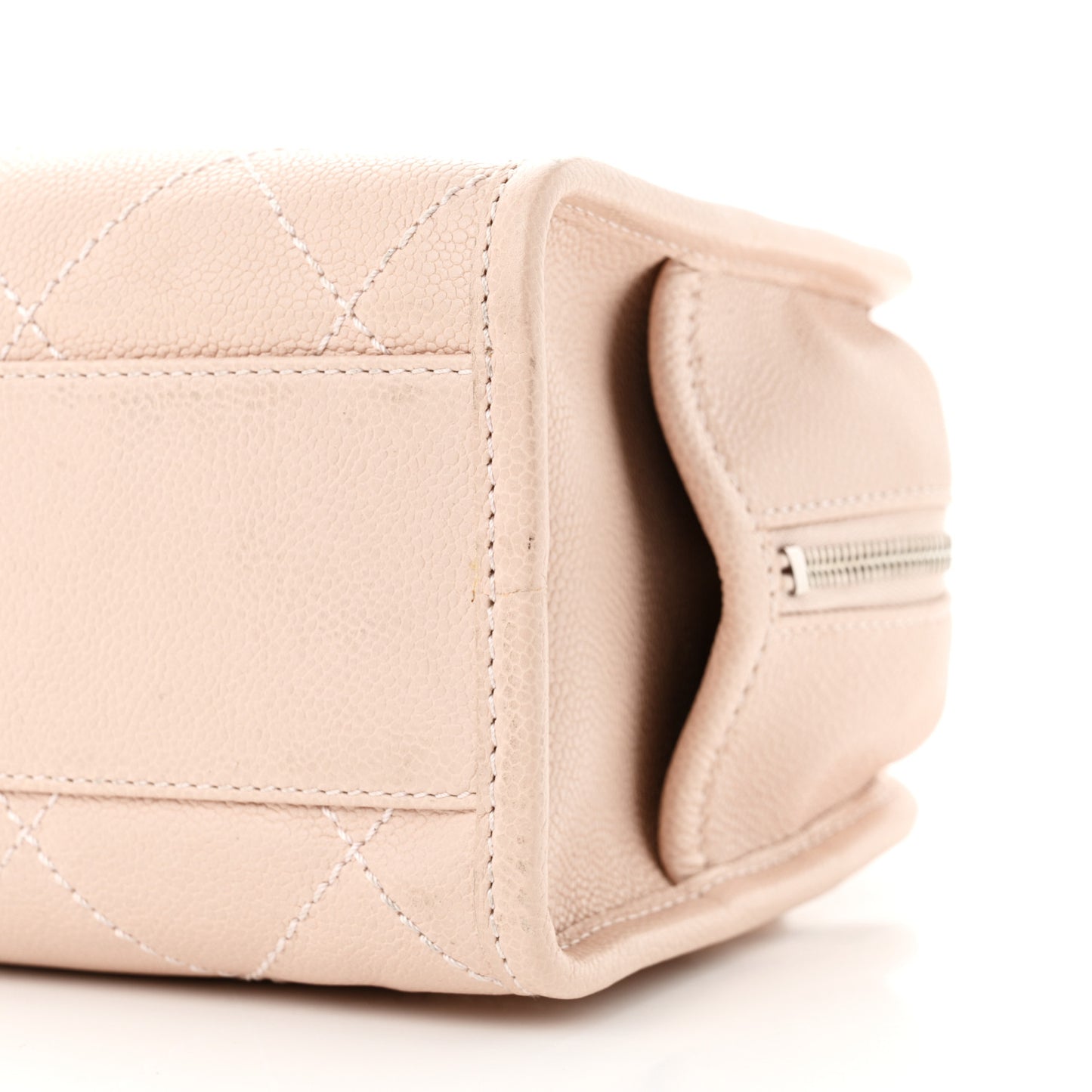 Caviar Quilted Small Deauville Bowling Bag Light Pink